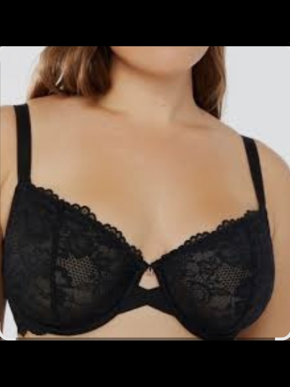 Savage X Fenty Floral Lace Unlined Underwire Bra Black Caviar Size 40D New NWT